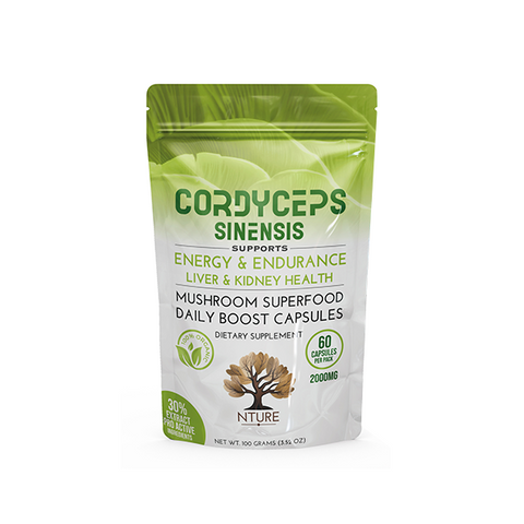 NTURE 2000mg Cordyceps Sinensis Mushroom Capsules - 60 Caps Default Title