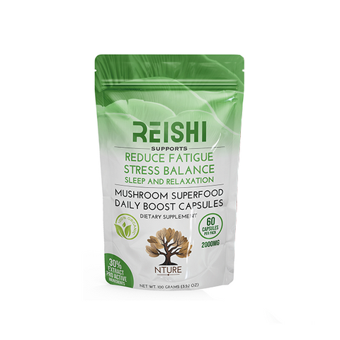NTURE 2000mg Reishi Mushroom Capsules - 60 Caps Default Title
