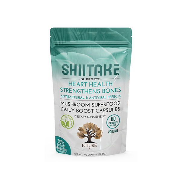 NTURE 2000mg Shiitake Mushroom Capsules - 60 Caps Default Title