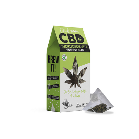 Equilibrium CBD 48mg Full Spectrum Japanese Sencha Tea Bags Box of 12 (BUY 2 GET 1 FREE) Default Title