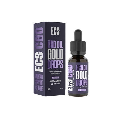 Gold Drops CBD Oil 1800mg 6% ECS CBD Oil 30ml Default Title