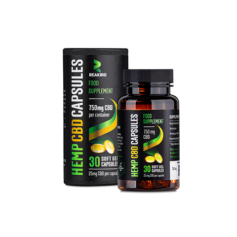 Reakiro 750mg Full Spectrum CBD Soft Gel Capsules - 30 Caps (BUY 1 GET 1 FREE) Default Title