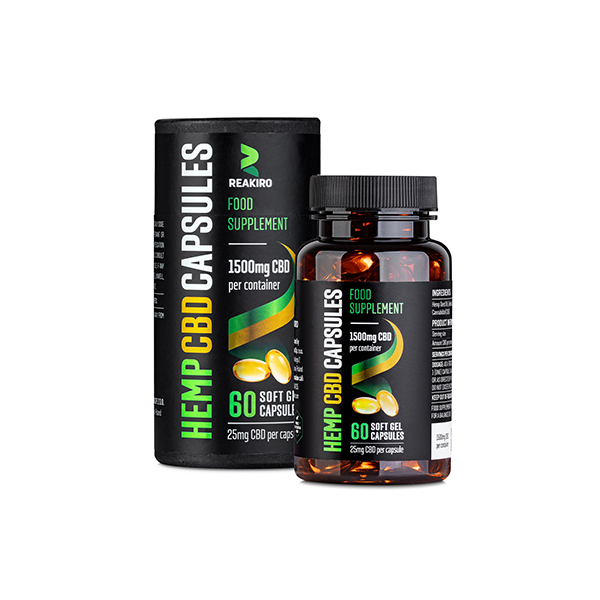 Reakiro 1500mg Full Spectrum CBD Soft Gel Capsules - 30 Caps (BUY 1 GET 1 FREE) Default Title
