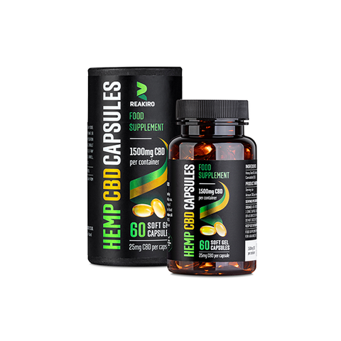 Reakiro 1500mg Full Spectrum CBD Soft Gel Capsules - 30 Caps (BUY 1 GET 1 FREE) Default Title