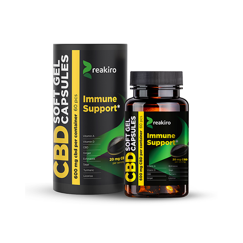 Reakiro 600mg CBD Full Spectrum Immune Support Capsules - 60 Caps (BUY 1 GET 1 FREE) Default Title