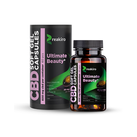 Reakiro 600mg CBD Full Spectrum Ultimate Beauty Capsules - 60 Caps (BUY 1 GET 1 FREE) Default Title