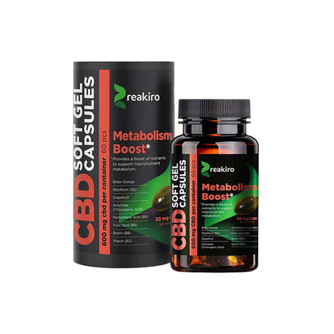 Reakiro CBD Metabolism Boost Soft Gel Capsules 600mg - 60 Caps (BUY 1 GET 1 FREE) Default Title