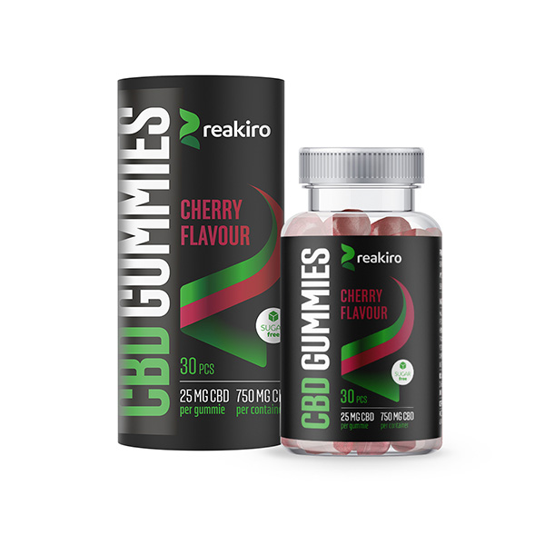 Reakiro 750mg Full Spectrum CBD Cherry Vegan Gummies - 30 Pieces Default Title