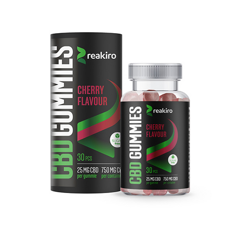 Reakiro 750mg Full Spectrum CBD Cherry Vegan Gummies - 30 Pieces Default Title