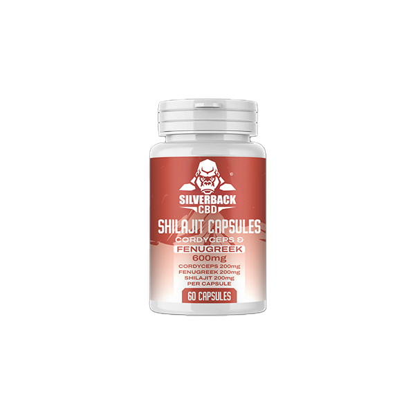 Silverback CBD 600mg Cordyceps + Fenugreek Infused Shilajit Capsules - 60 Caps Default Title