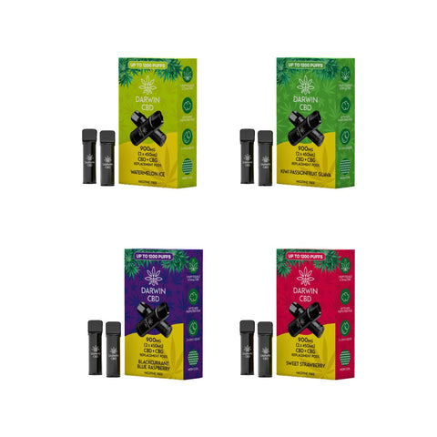 900mg Darwin CBD Prefilled Replacement Pods 1200 Puffs - 2 Pcs