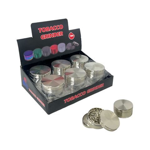 3 Parts Silver Metal Tobacco Grinder - PH6907-Silver Default Title