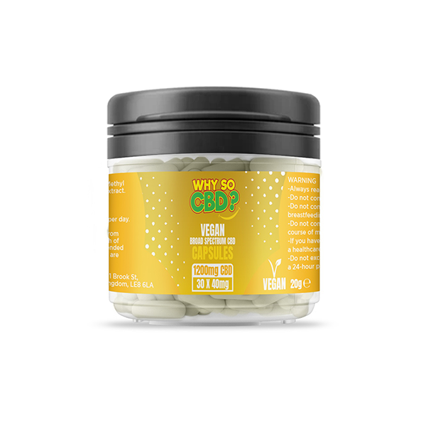 Why So CBD? 1200mg Broad Spectrum CBD Vegan Capsules - 30 Caps Default Title