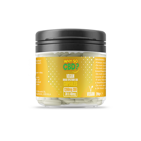 Why So CBD? 1200mg Broad Spectrum CBD Vegan Capsules - 30 Caps Default Title