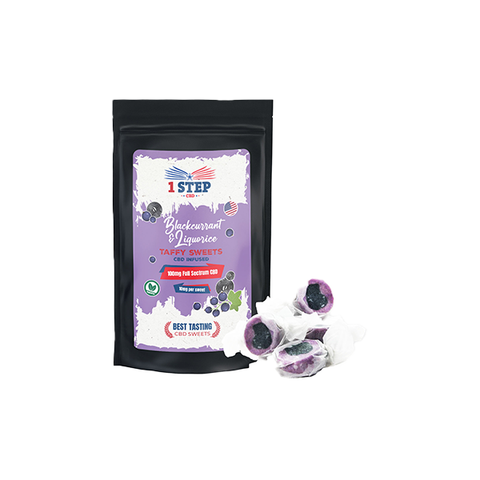 1 Step CBD 100mg Full Spectrum CBD Blackcurrant & Liquorice Taffy Grab Bag - 60g Default Title