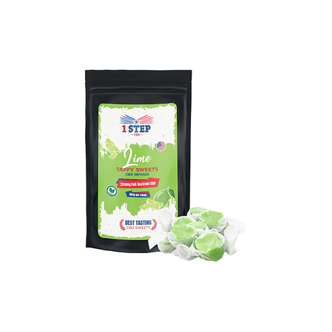 1 Step CBD 250mg Full Spectrum CBD Lime Taffy Grab Bag - 150g Default Title
