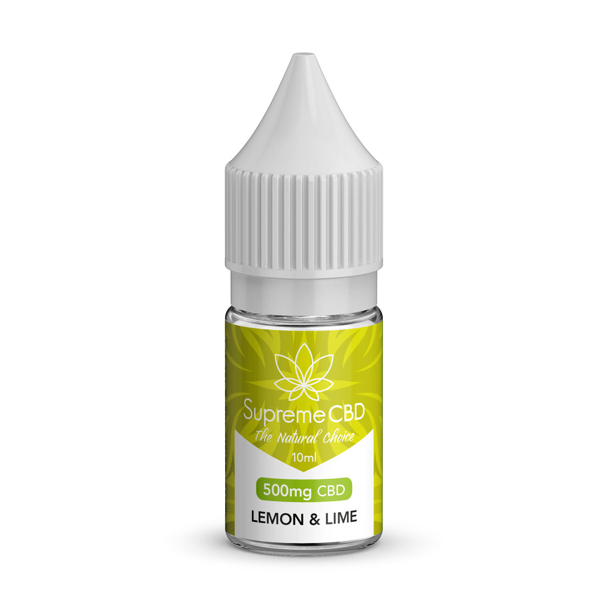 Supreme CBD Lemon & Lime flavored bottle on a white background