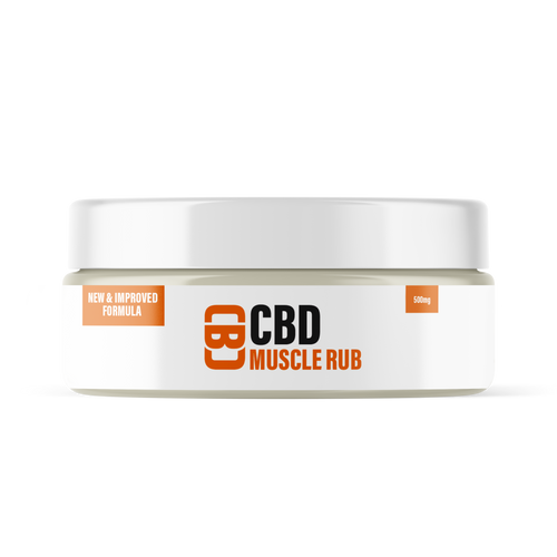 Jar of CBD Muscle Rub on a white background