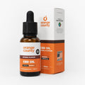 Orange County CBD oil bottle and packaging on a white background