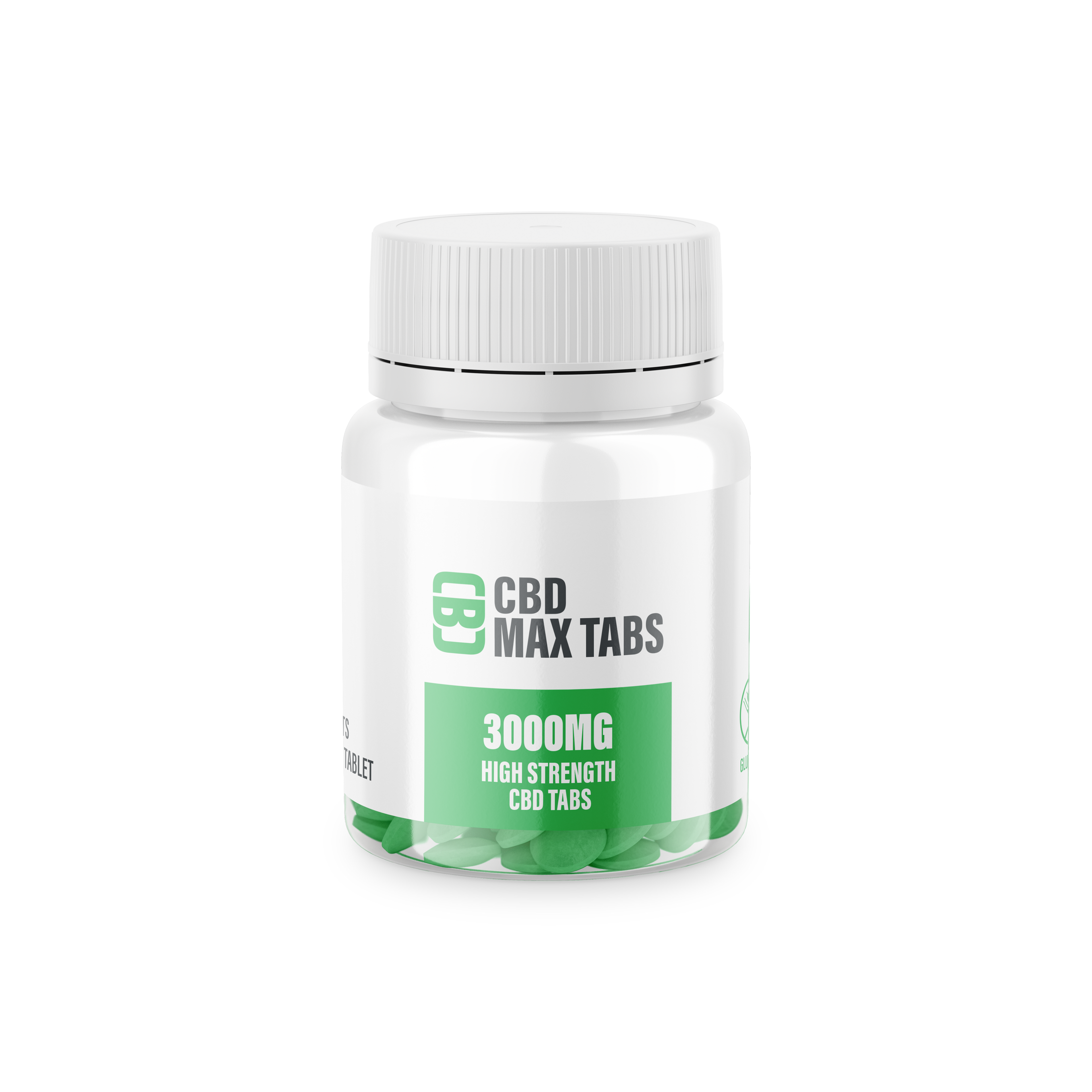 Jar of CBD Max Tabs 3000MG on a white background
