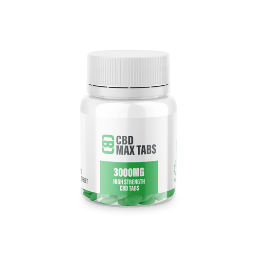 Jar of CBD Max Tabs 3000MG on a white background