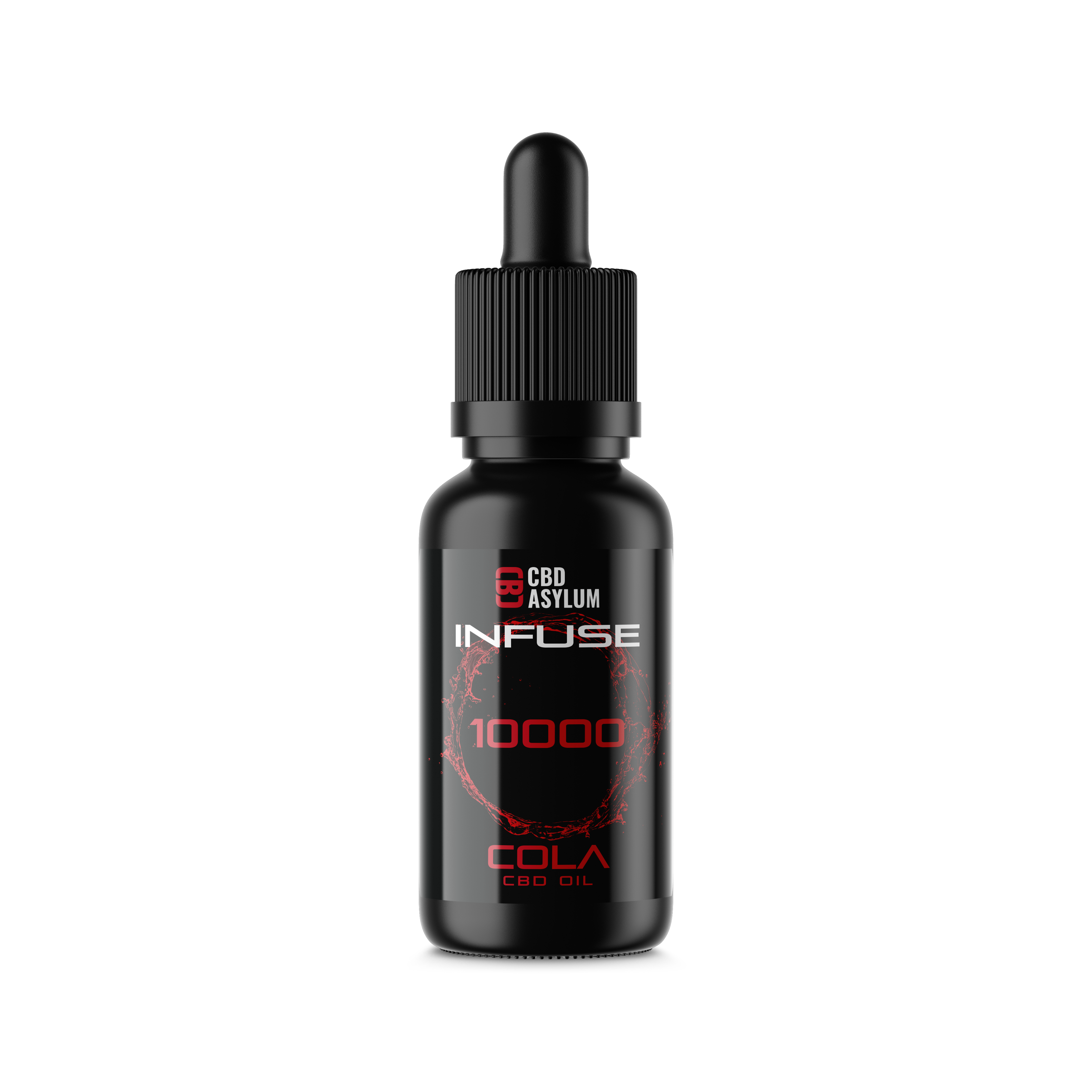 CBD Asylum Infuse bottle with dropper on a white background