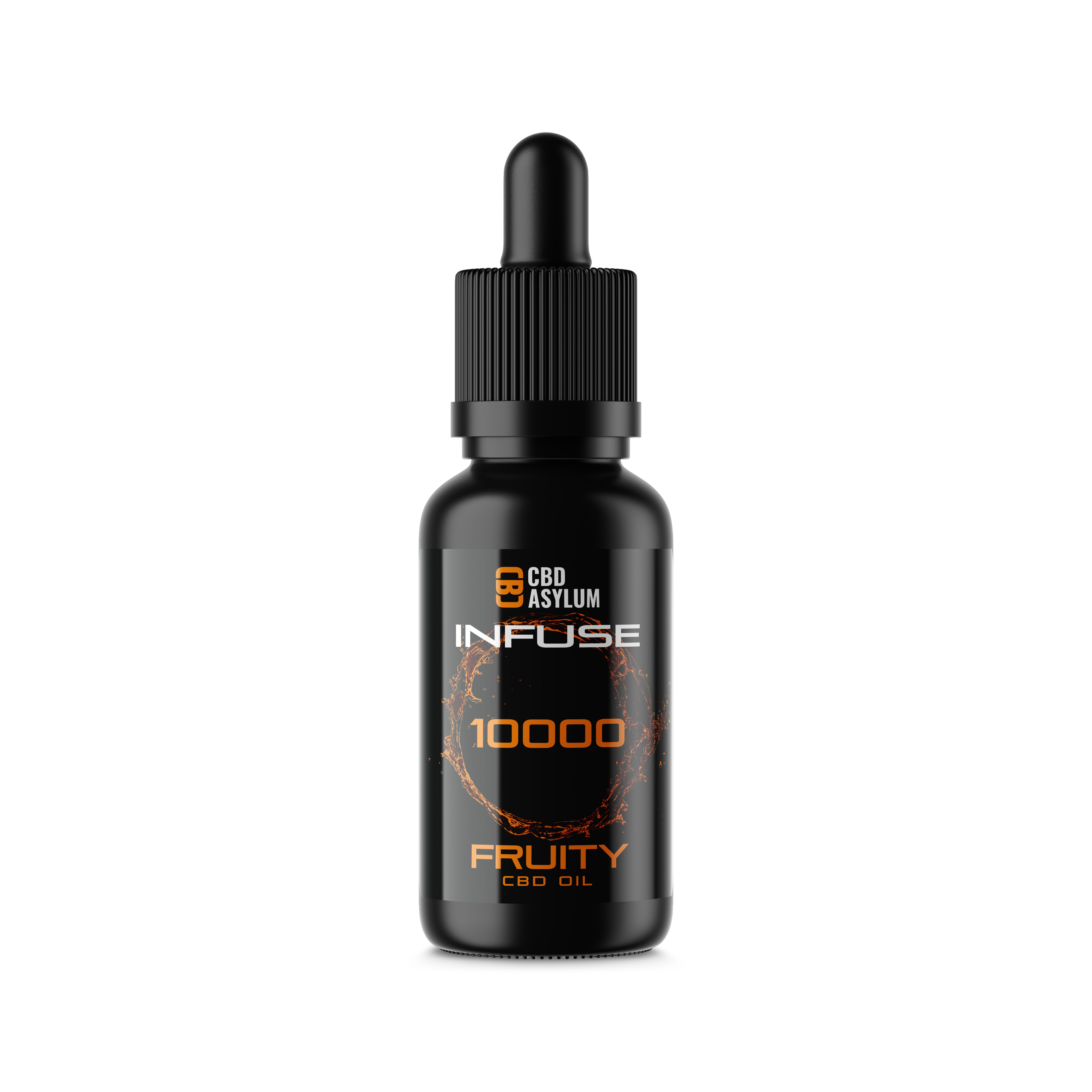 CBD Asylum Infuse bottle with dropper on a white background