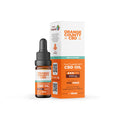 Orange County CBD oil bottle and packaging on a white background