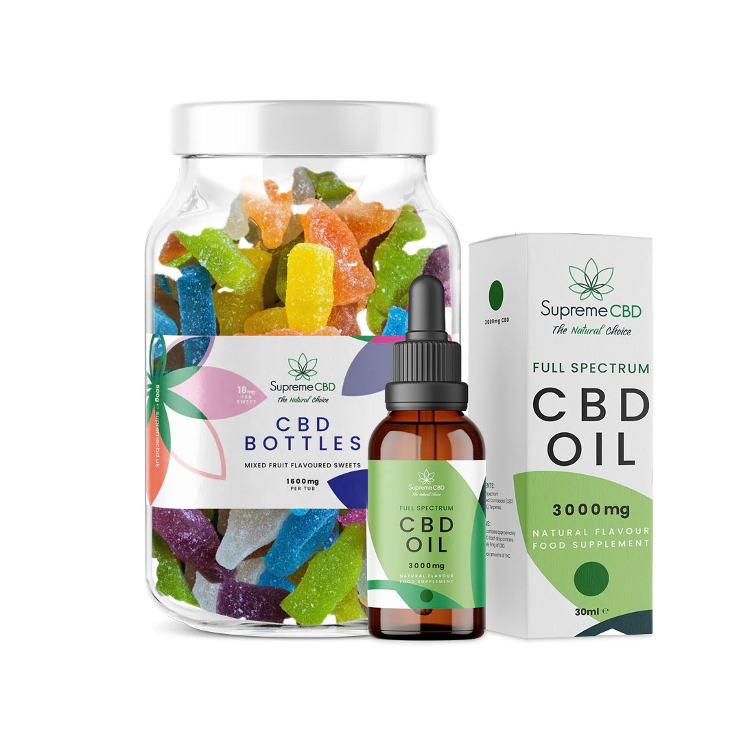 The Perfect Starter Bundle 3000mg CBD Oil + FREE 1600mg CBD Gummies | Broad Spectrum CBD UK