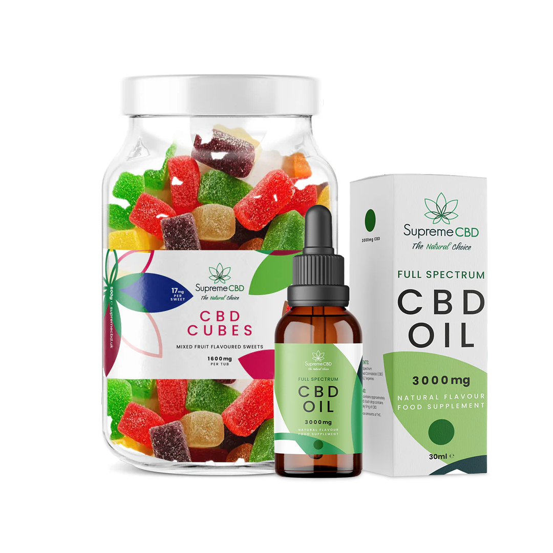 The Perfect Starter Bundle 3000mg CBD Oil + FREE 1600mg CBD Gummies | Broad Spectrum CBD UK