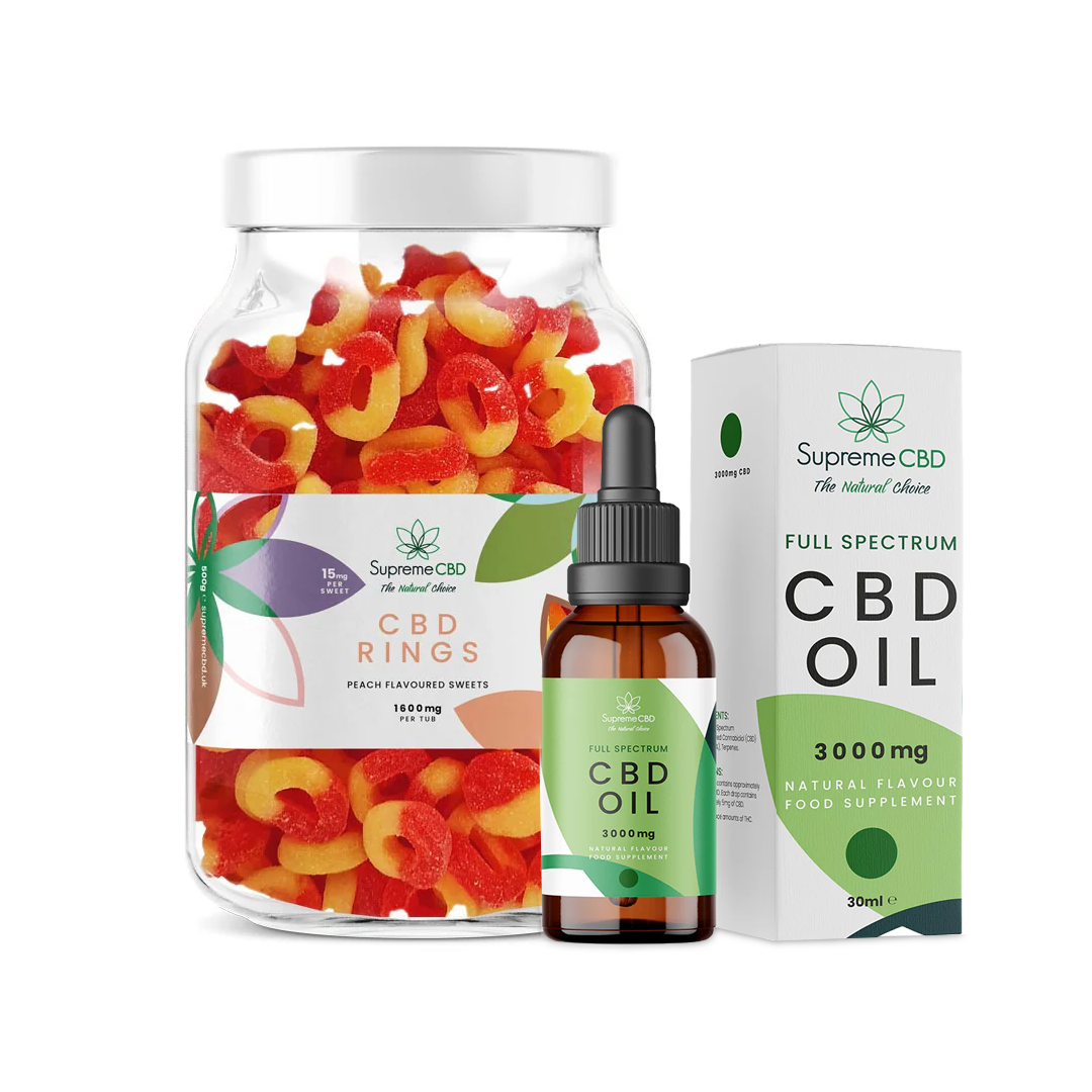 The Perfect Starter Bundle 3000mg CBD Oil + FREE 1600mg CBD Gummies | Broad Spectrum CBD UK