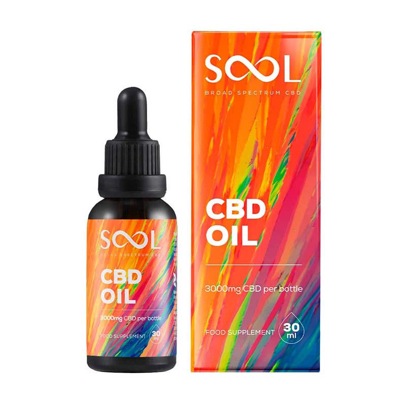 Sool CBD Oil bottle and packaging on a white background