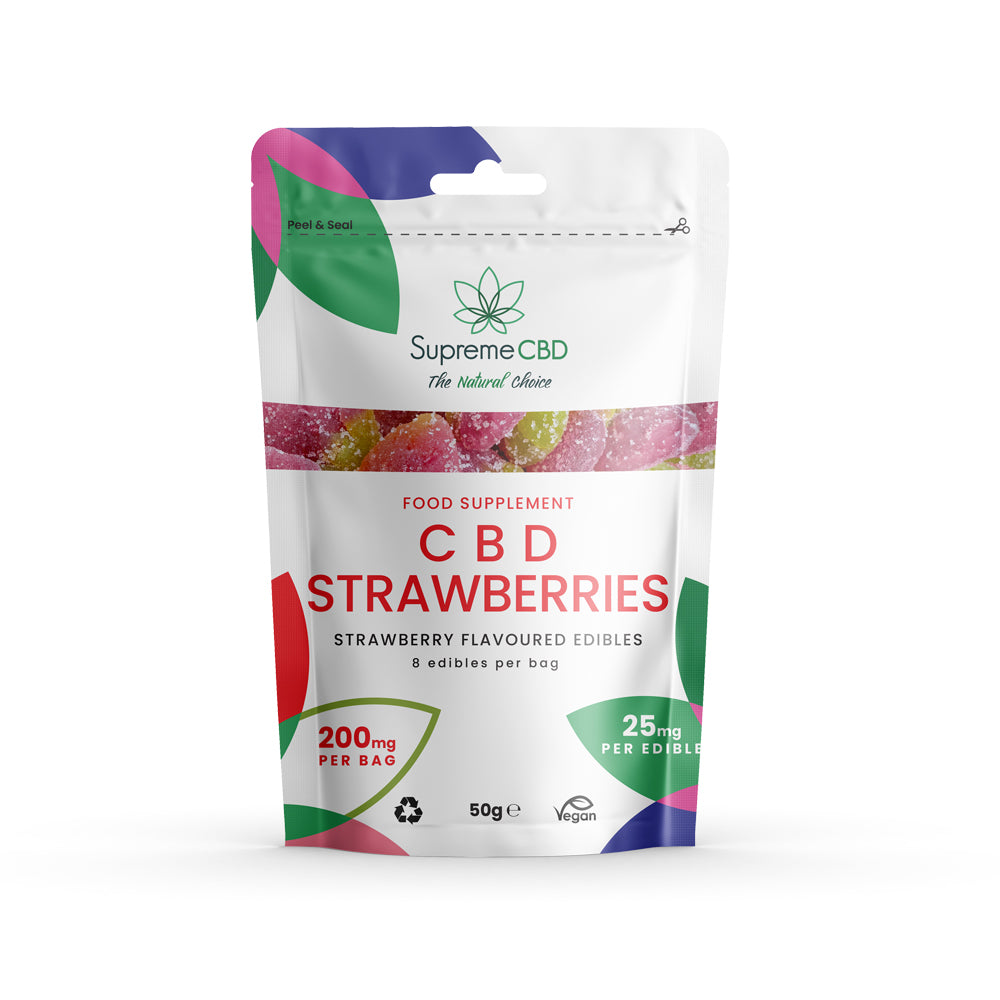 Supreme CBD Gummy Strawberries Grab Bag 200mg | 25mg Broad Spectrum CBD UK