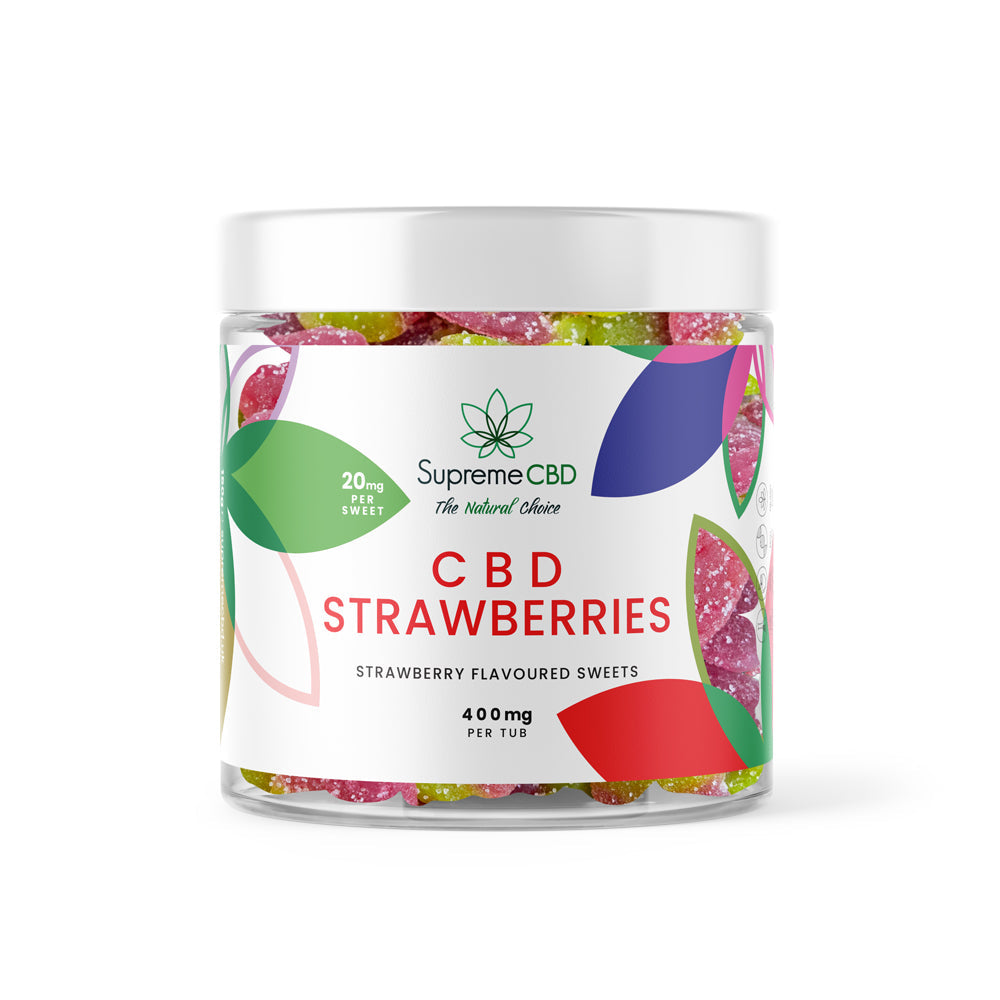 Supreme CBD Gummy Strawberries 400mg | 20mg Broad Spectrum CBD Gummies