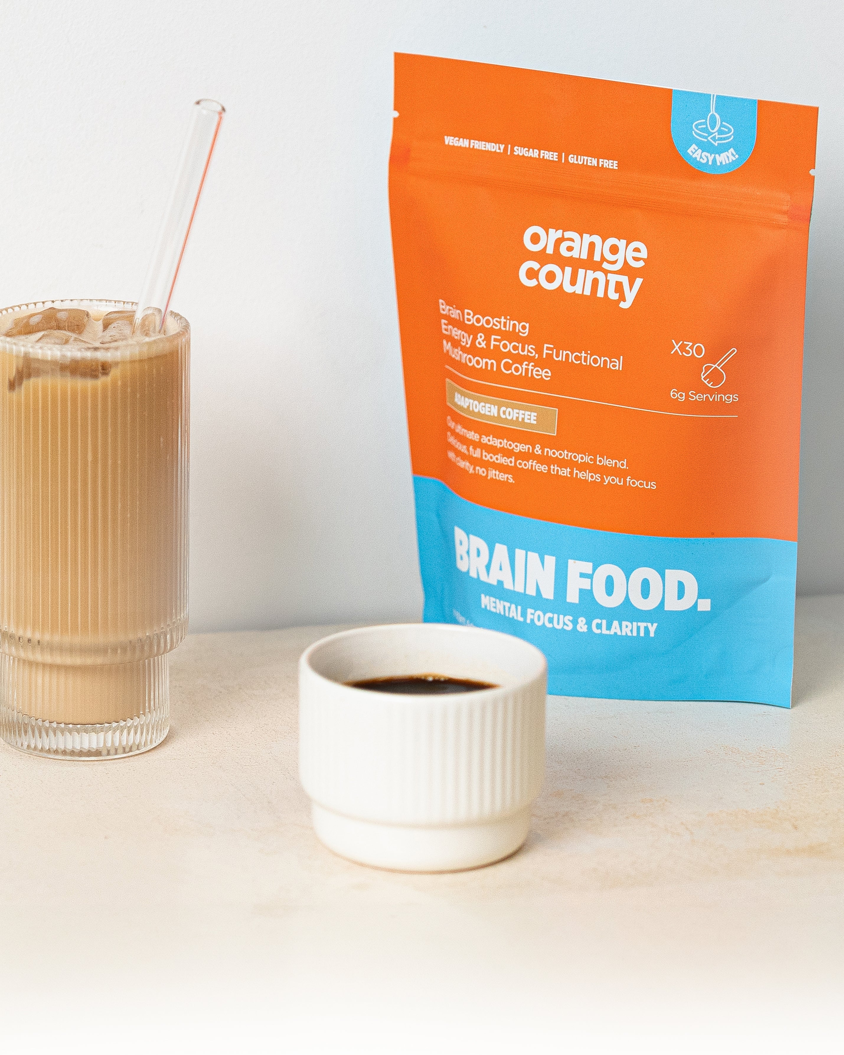 Orange County Brain Food Focus Coffee 200g | Mushroom Coffee & Adaptogen Blend