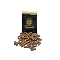 Supplement capsules with a black packaging labeled 'Premium Supplements' on a white background