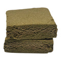 Stack of green sponges on a white background