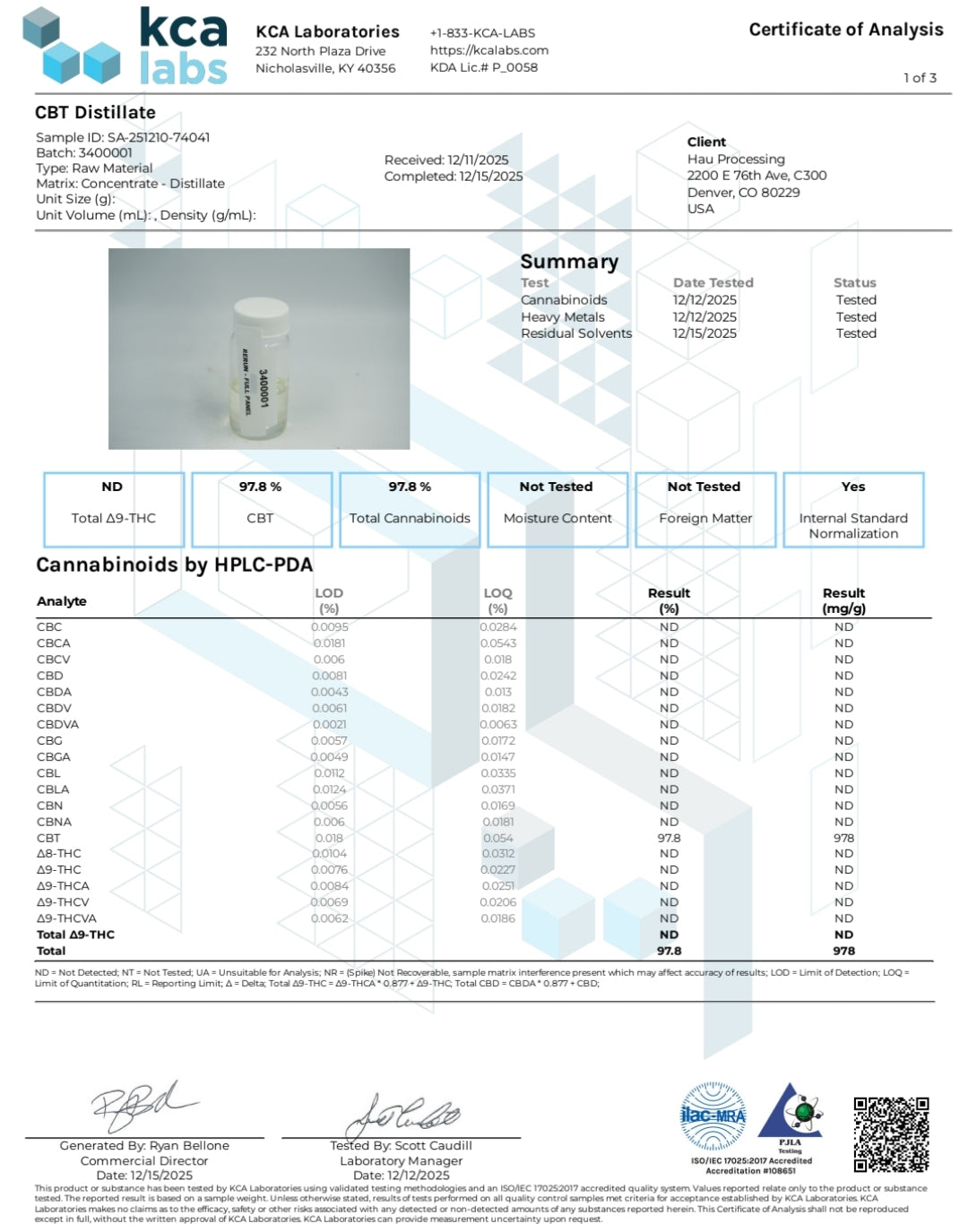 CBT (Cannabitriol) Isolate 97.8% | 1ml High Purity Minor Cannabinoid Syringe