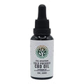 CBD oil bottle with dropper on a white background