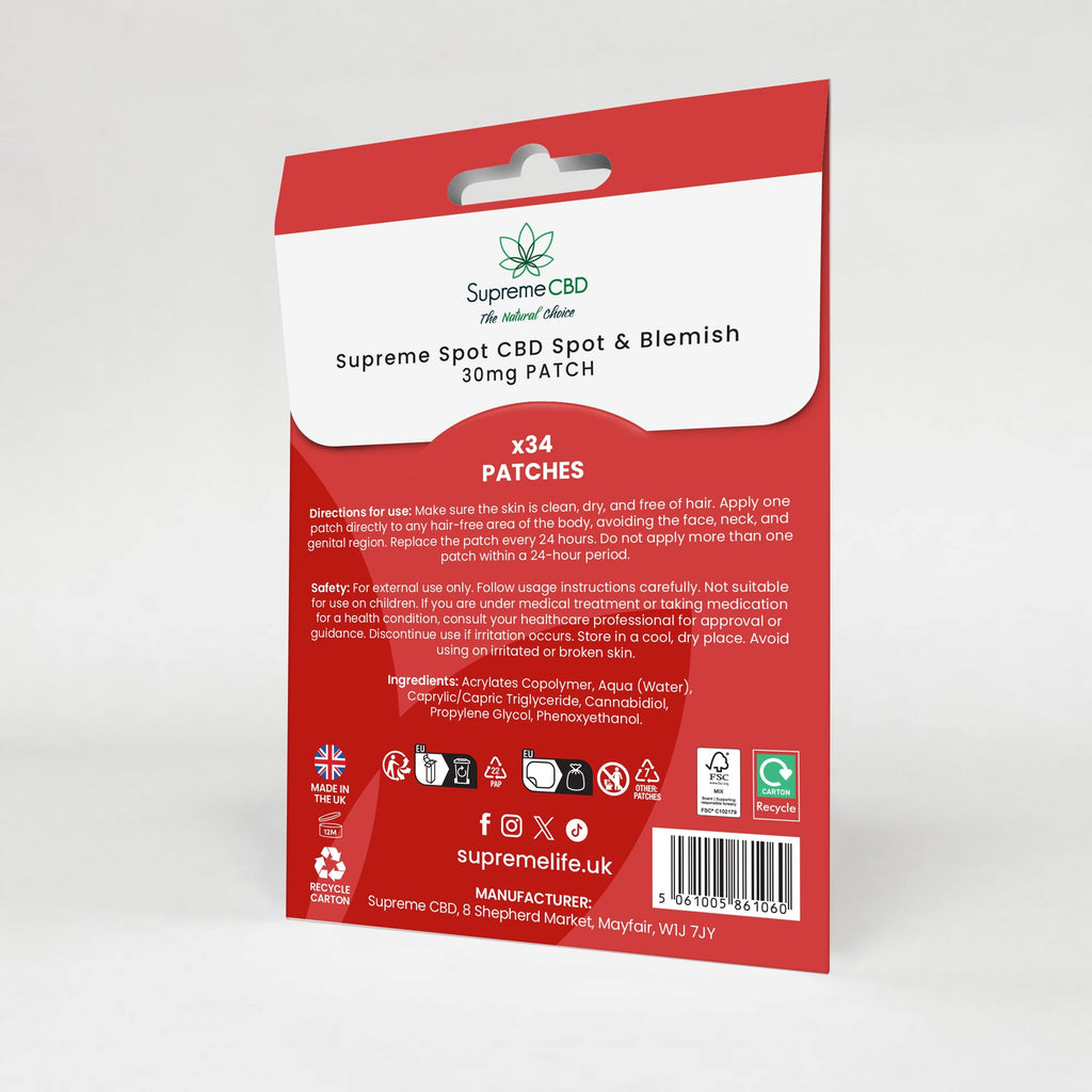 Supreme CBD Spot & Blemish Patches 30mg | CBD Spot Patches UK