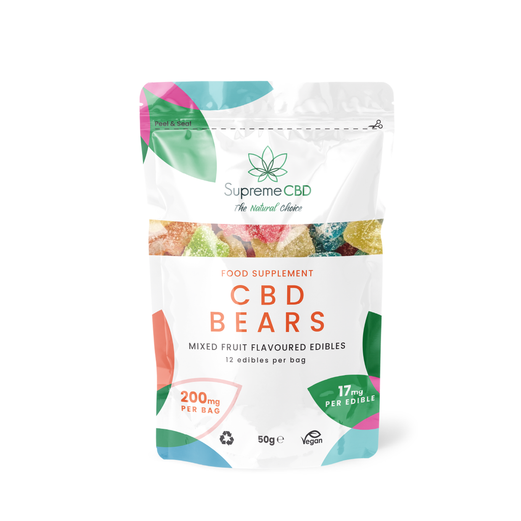 Supreme CBD CBD Bears packaging on a white background