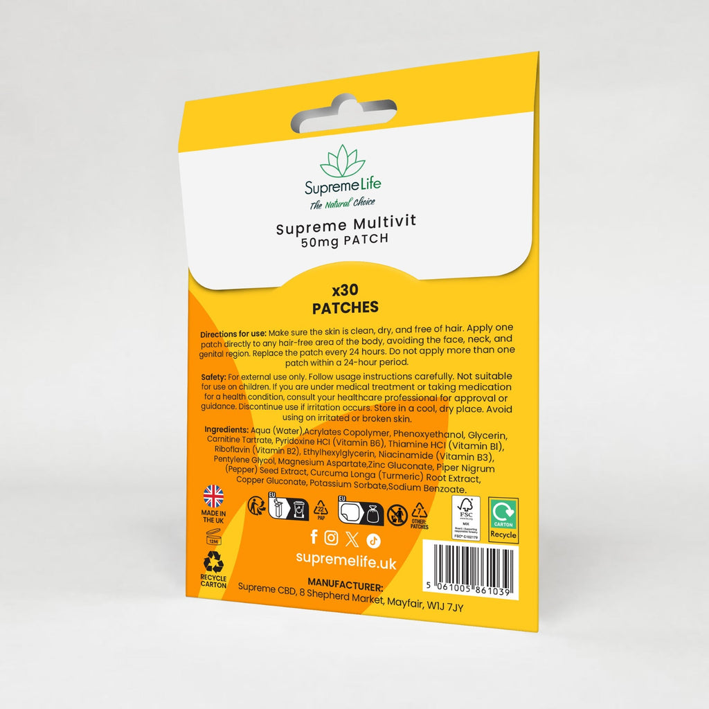 Supreme CBD Multivitamin Patches 50mg | Daily Vitamin Patches UK